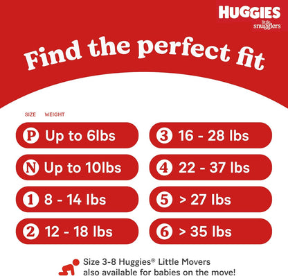 Huggies Size 1 Diapers, Little Snugglers Diapers, Size 1 (8-14 lbs), 198 Count (6 Packs of 33), Packaging May Vary